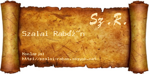 Szalai Rabán névjegykártya